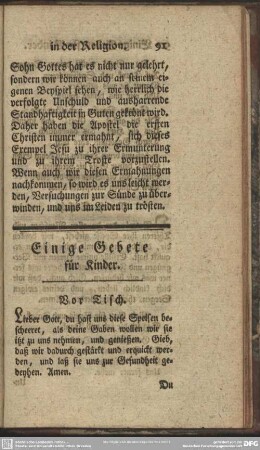 Einige Gebet für Kinder