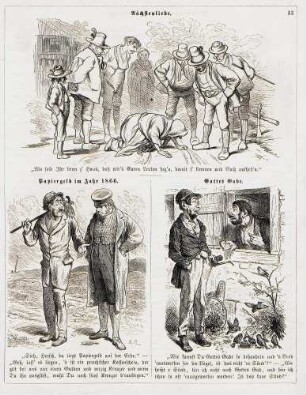 "Nächstenliebe" "Papiergeld im Jahr 1866" "Gottes Gabe"
