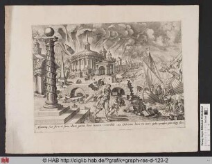Aeneas Flucht aus dem brennenden Troja.