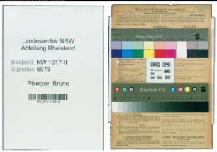 Entnazifizierung Bruno Plaetzer , geb. 01.11.1901 (Schlosser)