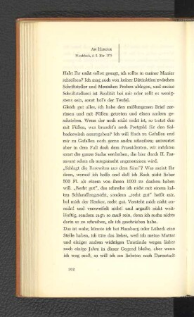An Herder Wandsbeck, den 5. Dezember 1775