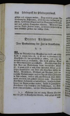 Dritter Abschnitt Von Beobachtung der Zeit in Krankheiten.