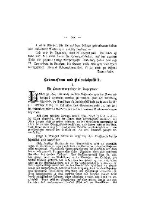 Bodenreform und Kolonialpolitik