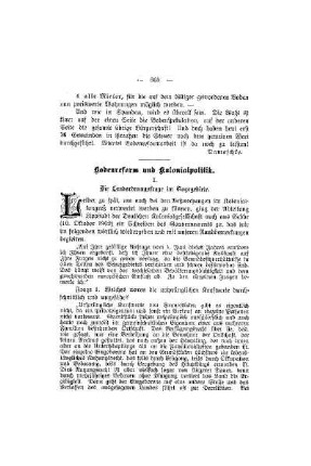 Bodenreform und Kolonialpolitik