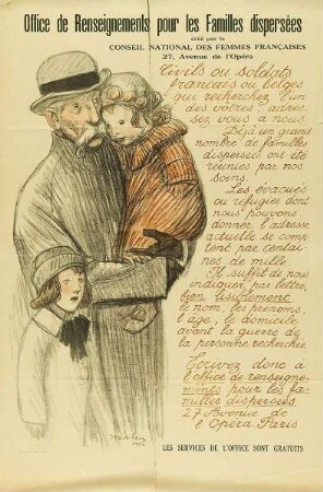 Office de Renseignements pour les Familles dispersées crée par le Conseil national des Femmes françaises