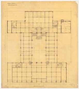 Warenhaus Wertheim, Leipziger Straße, Berlin 1. Bauabschnitt: Grundriss EG, 1:100