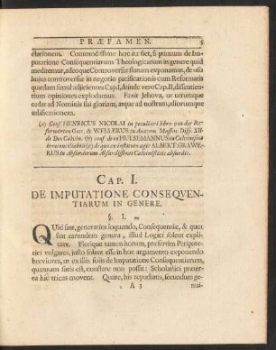 Cap. I. De Imputatione Consequentiarum In Genere