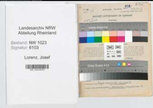 Entnazifizierung Josef Lorenz , geb. 02.10.1894 (Schulrat)