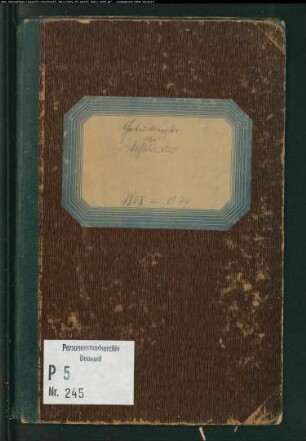 Zivilstandsregister der Dissidenten mit den Orten Dorstfeld, Dortmund, Eichlinghofen, Hoerde, Huckarde, Lünen und Wellinghofen (G 1858-1874) (Gemeinde: Dortmund, Kreis Dortmund)