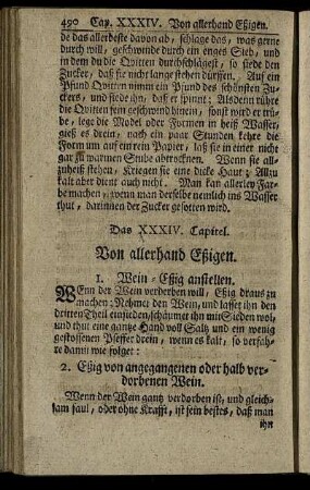 Das XXXIV. Capitel. Von allerhand Eßigen.