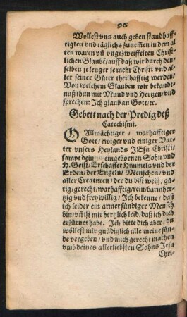 Gebett nach der Predig deß Catechismi.