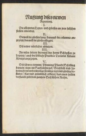 Nutzung dises newen Repertorii.
