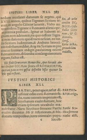 Iustini Historici Liber XLI.