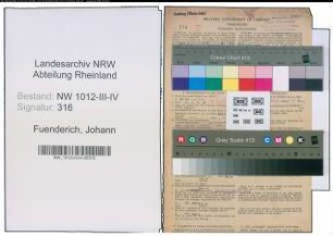 Entnazifizierung Johann Fuenderich , geb. 11.02.1904 (Klempner)