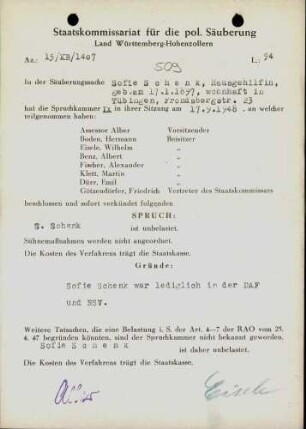 Schenk, Sofie