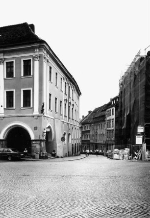 Görlitz-Altstadt, Neißstraße. Blick vom Untermarkt nach Osten