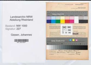 Entnazifizierung Johannes Giesen, geb. 18.11.1892 (Angest.)
