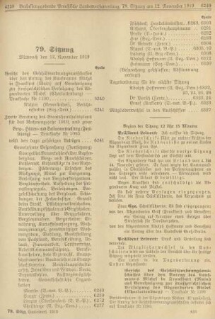 79. Sitzung. Mittwoch den 12. November 1919
