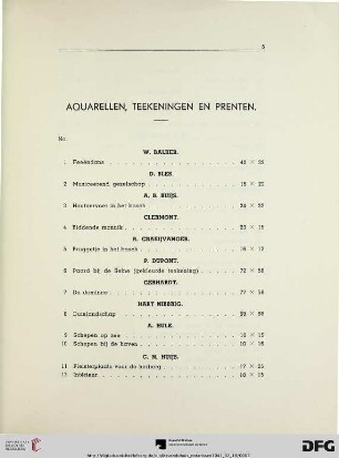 Aquarellen, teekeningen en prenten (Nr. 1-92)