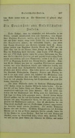 Die Societäts- oder Gesellschafts-Inseln