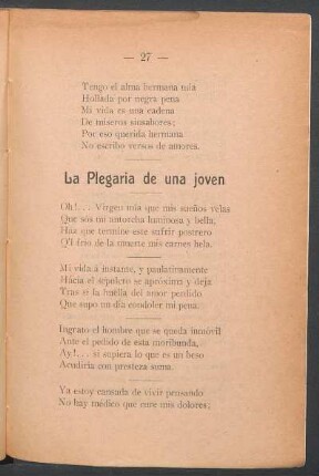 La plegaria de una joven