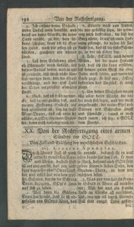 XX. Von der Rechtfertigung eines armen Sünders vor Gott