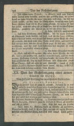 XX. Von der Rechtfertigung eines armen Sünders vor Gott