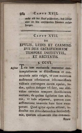 Caput XVII. De Epulis, Ludis Et Carminibus Diis Sacrificiorum Tempore Institutis Et Recitatis.