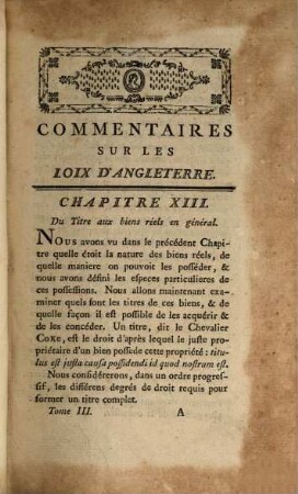 Commentaires sur les loix angloises, 3