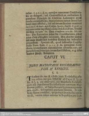 Caput VI. De Iuris Maiestatis Ecclesiastici Fine & Effectu