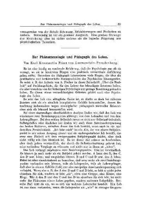 Zur Phänomänologie und Pädagogik des Lobes