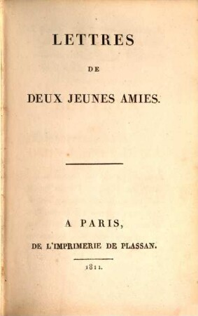 Lettres de deux jeunes amies