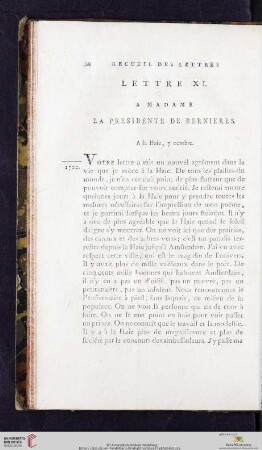 (Lettre XI - XX)