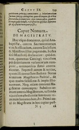 Caput Nonum. De Magistratu.