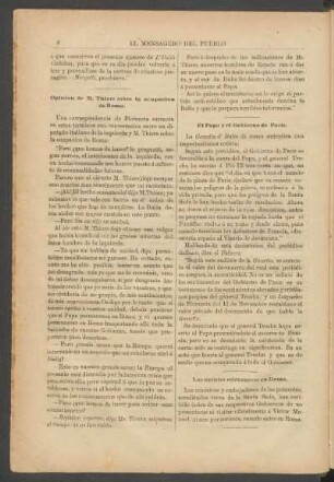 Opinión de M. Thiers sobre la ocupación de Roma.