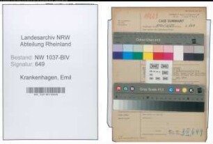 Entnazifizierung Emil Krankenhagen , geb. 06.01.1912 (Gerichtsreferendar)