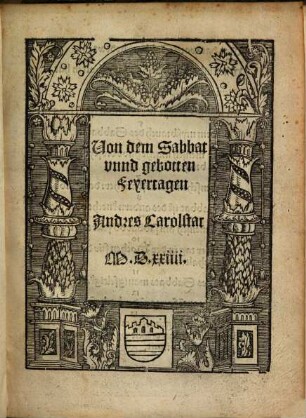 Uon dem Sabbat vnnd gebotten Feyertagen