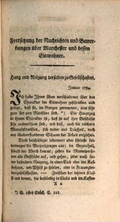 Beyträge zur Kenntniß vorzüglich des Innern von England und seiner Einwohner, Zweytes Stück