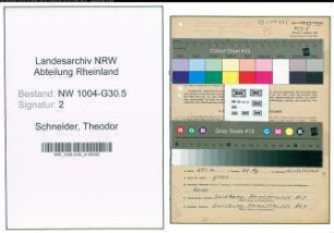 Entnazifizierung Theodor Schneider , geb. 05.06.1900 (Schlosser)