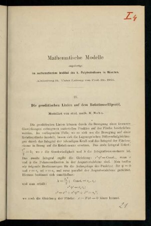 Die geodätischen Linien auf dem Rotationsellipsoid