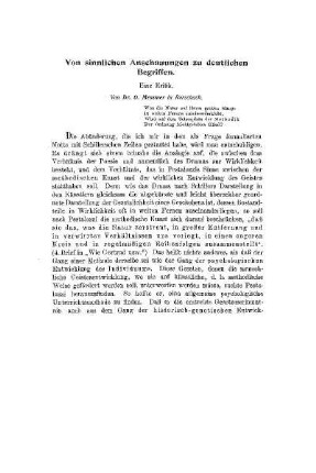 Von sinnlichen Anschauungen zu deutlichen Begriffen : eine Kritik
