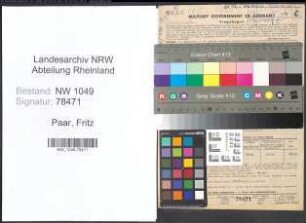 Entnazifizierung Fritz Paar , geb. 25.04.1895 (Gastwirt)