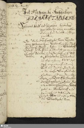 Im Nahmen der hochheiligen Dreyfaltigkeit... [Testamentarische Verfügung des Johann Ehrenreich von Gersdorff, 1754]