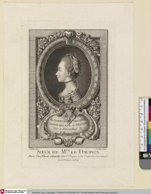 Élisabeth Philippe Marie Hélène de France. Sœur de M.gr Le Dauphin