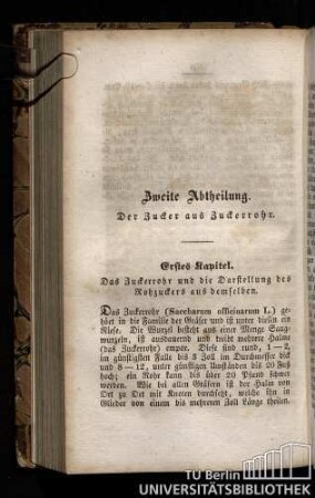 Zweite Abtheilung. Der Zucker aus Zuckerrohr