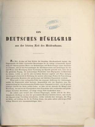 Abbildungen von Mainzer Alterthümern, 4. Ein deutsches Hügelgrab aus der letzten Zeit des Heidenthums
