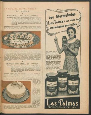 La cocina de "El Hogar" : Merluza rellena (Fiambre) [y] Milhojas con crema de manteca