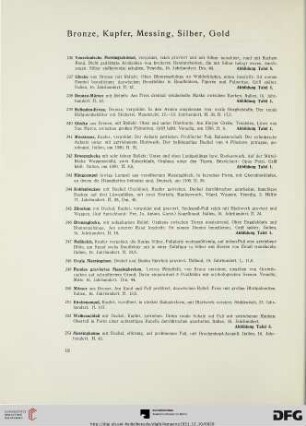 Bronze, Kupfer, Messing, Silber, Gold (Nr. 236-288)