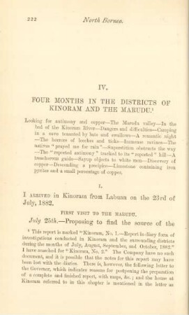 IV. Four moth in the districts of Kinoram and the Marudu