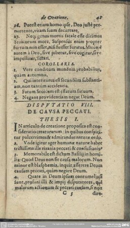 Disputatio VIII. De Causa Peccati